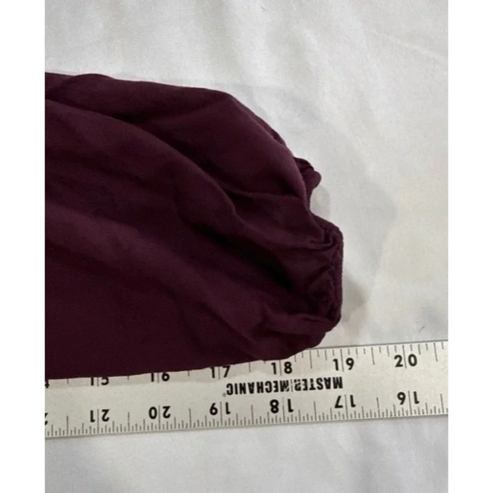 Torrid Women's Size 2 2X Plum Boho Peasant Blouse Tie Neck Bishop Sleeve